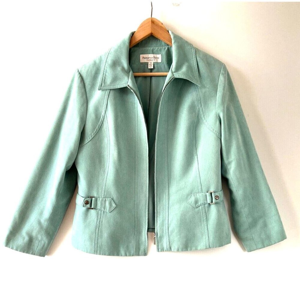 Proportion Petite Conrad C Women's Teal Blazer / Jacket with Zipper Size…
